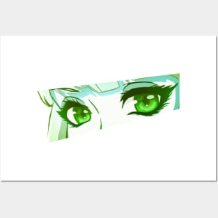 Anime Eyes (green) Posters and Art